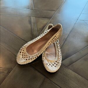BCBG Paris Gold Textured Flats